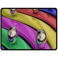 Balloons Colorful Rainbow Metal Fleece Blanket (large)  by Simbadda