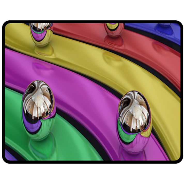 Balloons Colorful Rainbow Metal Double Sided Fleece Blanket (Medium) 