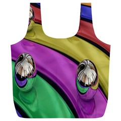 Balloons Colorful Rainbow Metal Full Print Recycle Bags (l)  by Simbadda