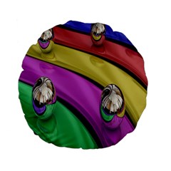 Balloons Colorful Rainbow Metal Standard 15  Premium Flano Round Cushions by Simbadda