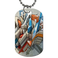 Abstraction Imagination City District Building Graffiti Dog Tag (two Sides) by Simbadda