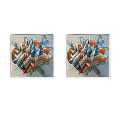 Abstraction Imagination City District Building Graffiti Cufflinks (square) by Simbadda