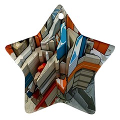 Abstraction Imagination City District Building Graffiti Star Ornament (two Sides) by Simbadda