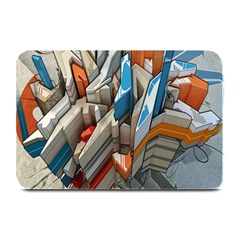 Abstraction Imagination City District Building Graffiti Plate Mats by Simbadda