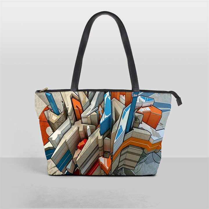 Abstraction Imagination City District Building Graffiti Shoulder Handbags