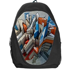 Abstraction Imagination City District Building Graffiti Backpack Bag by Simbadda