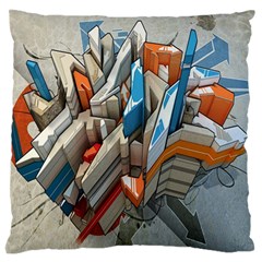 Abstraction Imagination City District Building Graffiti Standard Flano Cushion Case (one Side) by Simbadda