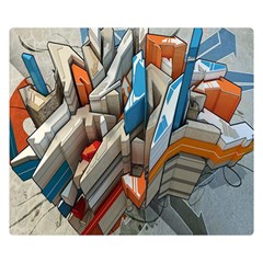 Abstraction Imagination City District Building Graffiti Double Sided Flano Blanket (small)  by Simbadda