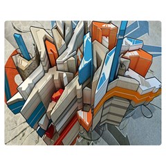 Abstraction Imagination City District Building Graffiti Double Sided Flano Blanket (medium)  by Simbadda