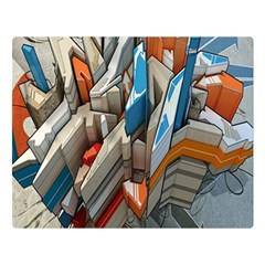 Abstraction Imagination City District Building Graffiti Double Sided Flano Blanket (large)  by Simbadda