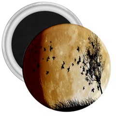 Birds Sky Planet Moon Shadow 3  Magnets by Simbadda