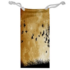 Birds Sky Planet Moon Shadow Jewelry Bag by Simbadda