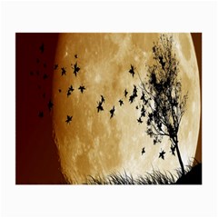 Birds Sky Planet Moon Shadow Small Glasses Cloth (2-side) by Simbadda