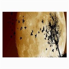 Birds Sky Planet Moon Shadow Large Glasses Cloth by Simbadda