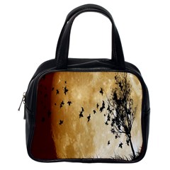 Birds Sky Planet Moon Shadow Classic Handbags (one Side) by Simbadda