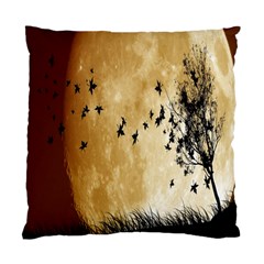 Birds Sky Planet Moon Shadow Standard Cushion Case (one Side) by Simbadda