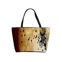 Birds Sky Planet Moon Shadow Shoulder Handbags by Simbadda