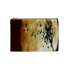 Birds Sky Planet Moon Shadow Cosmetic Bag (medium)  by Simbadda