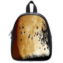 Birds Sky Planet Moon Shadow School Bags (small)  by Simbadda