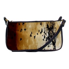 Birds Sky Planet Moon Shadow Shoulder Clutch Bags by Simbadda