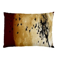 Birds Sky Planet Moon Shadow Pillow Case (two Sides) by Simbadda