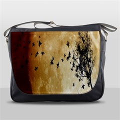 Birds Sky Planet Moon Shadow Messenger Bags by Simbadda