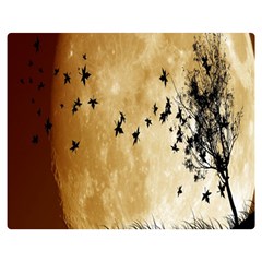 Birds Sky Planet Moon Shadow Double Sided Flano Blanket (medium)  by Simbadda