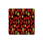 Berry Strawberry Many Square Magnet Front