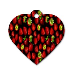 Berry Strawberry Many Dog Tag Heart (two Sides) by Simbadda