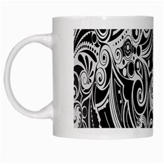 Black White Pattern Shape Patterns White Mugs by Simbadda