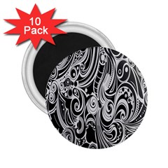 Black White Pattern Shape Patterns 2 25  Magnets (10 Pack)  by Simbadda