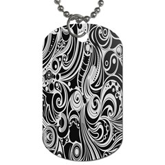 Black White Pattern Shape Patterns Dog Tag (one Side) by Simbadda