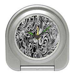 Black White Pattern Shape Patterns Travel Alarm Clocks