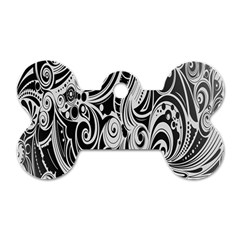 Black White Pattern Shape Patterns Dog Tag Bone (one Side) by Simbadda