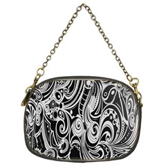 Black White Pattern Shape Patterns Chain Purses (two Sides)  by Simbadda