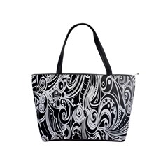 Black White Pattern Shape Patterns Shoulder Handbags by Simbadda