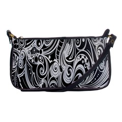 Black White Pattern Shape Patterns Shoulder Clutch Bags by Simbadda