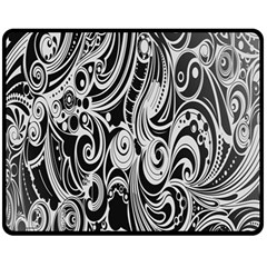 Black White Pattern Shape Patterns Fleece Blanket (medium)  by Simbadda