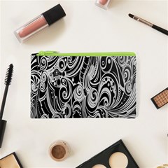 Black White Pattern Shape Patterns Cosmetic Bag (xs) by Simbadda