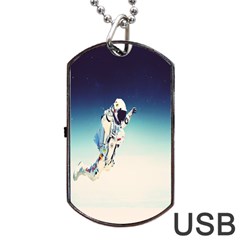 Astronaut Dog Tag Usb Flash (one Side) by Simbadda