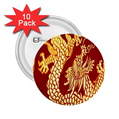 Fabric Pattern Dragon Embroidery Texture 2 25  Buttons (10 Pack)  by Simbadda