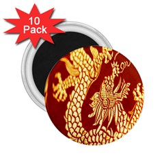 Fabric Pattern Dragon Embroidery Texture 2 25  Magnets (10 Pack)  by Simbadda