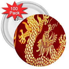 Fabric Pattern Dragon Embroidery Texture 3  Buttons (100 Pack)  by Simbadda