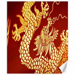 Fabric Pattern Dragon Embroidery Texture Canvas 8  X 10  by Simbadda