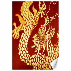 Fabric Pattern Dragon Embroidery Texture Canvas 20  X 30   by Simbadda