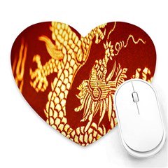 Fabric Pattern Dragon Embroidery Texture Heart Mousepads by Simbadda