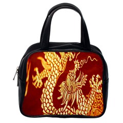 Fabric Pattern Dragon Embroidery Texture Classic Handbags (one Side) by Simbadda