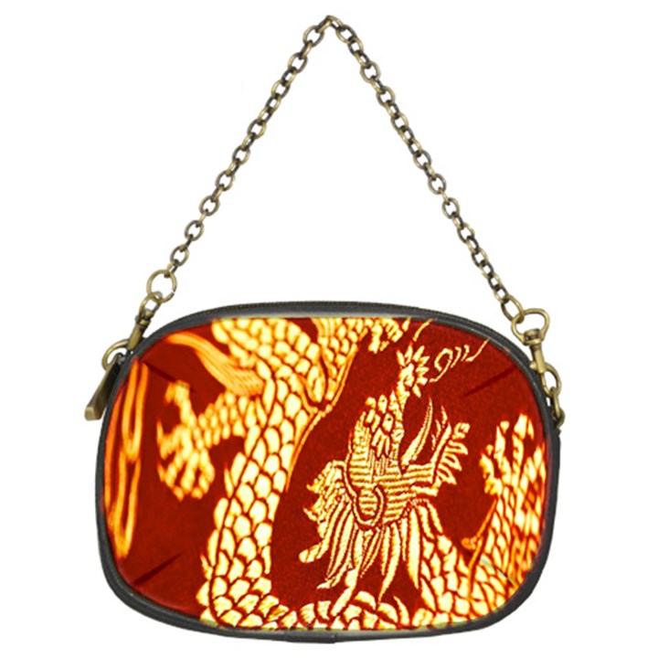 Fabric Pattern Dragon Embroidery Texture Chain Purses (Two Sides) 