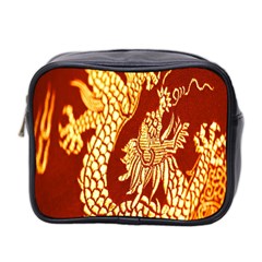 Fabric Pattern Dragon Embroidery Texture Mini Toiletries Bag 2-side by Simbadda