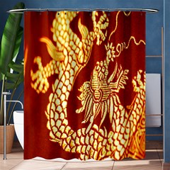 Fabric Pattern Dragon Embroidery Texture Shower Curtain 60  X 72  (medium)  by Simbadda